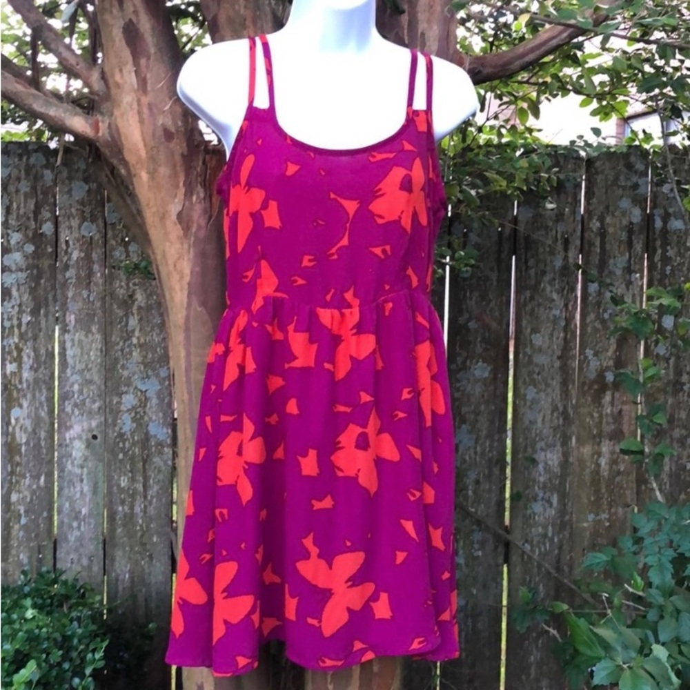 NWT I Love H81 - American Eagle - Butterfly Print Fitted Waist Strappy Sundress